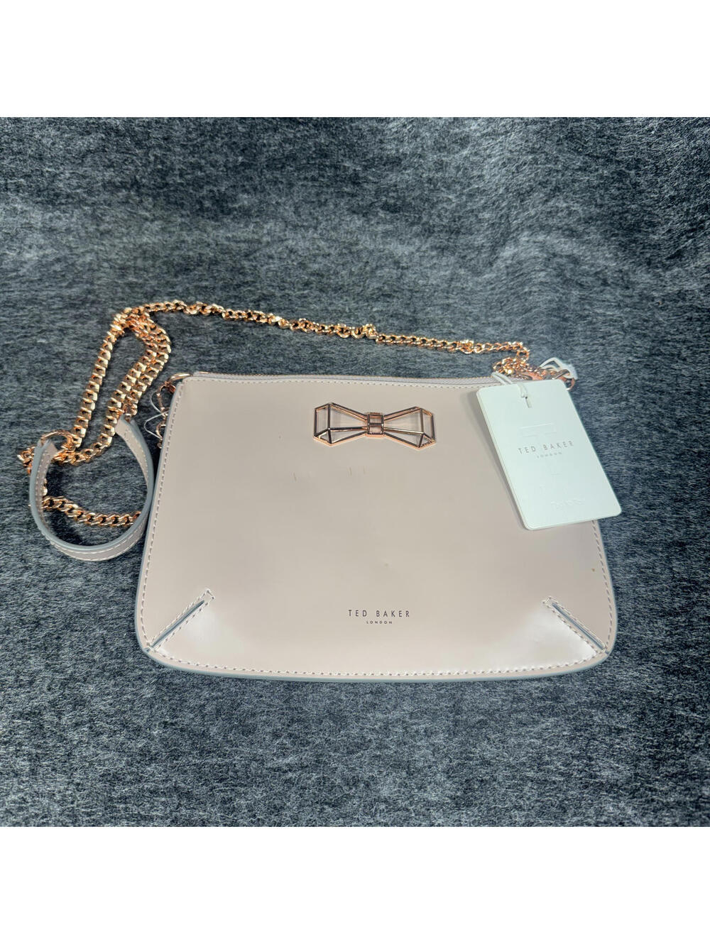 Ted Baker Bag Pink Greta Geo Bow Crossbody Gold Bow NEW